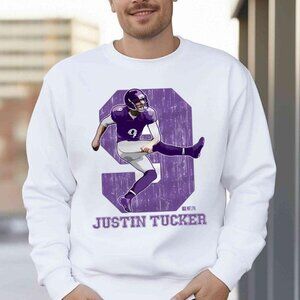 Baltimore Ravens Justin Tucker Funny Football Sweatshirt NFL Retro Crewneck G 79